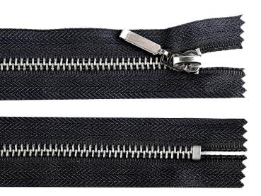 Reißverschluss Metall/Nickel 16 cm Länge Schwarz